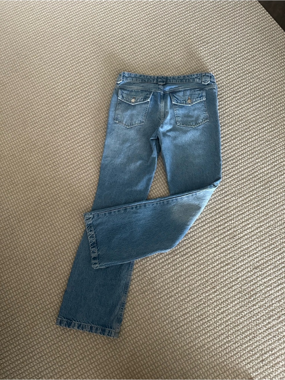 Free People Boyfriend Straight-Leg Jeans. Button fly and low waisted. No stretch